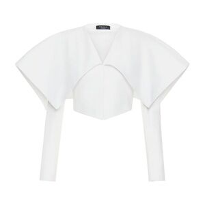 CROPPED JACKET WITH COLLAR WHITE